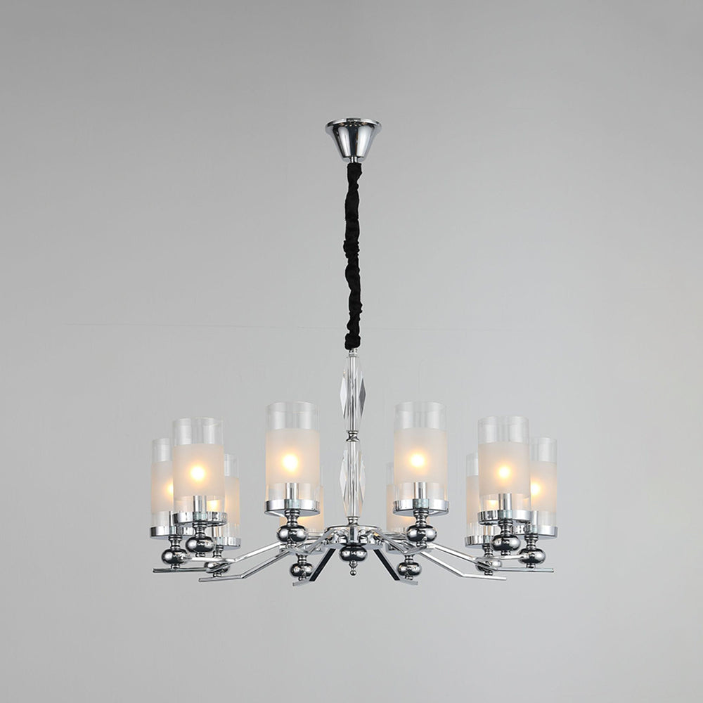 Alessio Retro Design Hanglamp/wandlamp Zilveren Metaal/Glazen Woonkamer