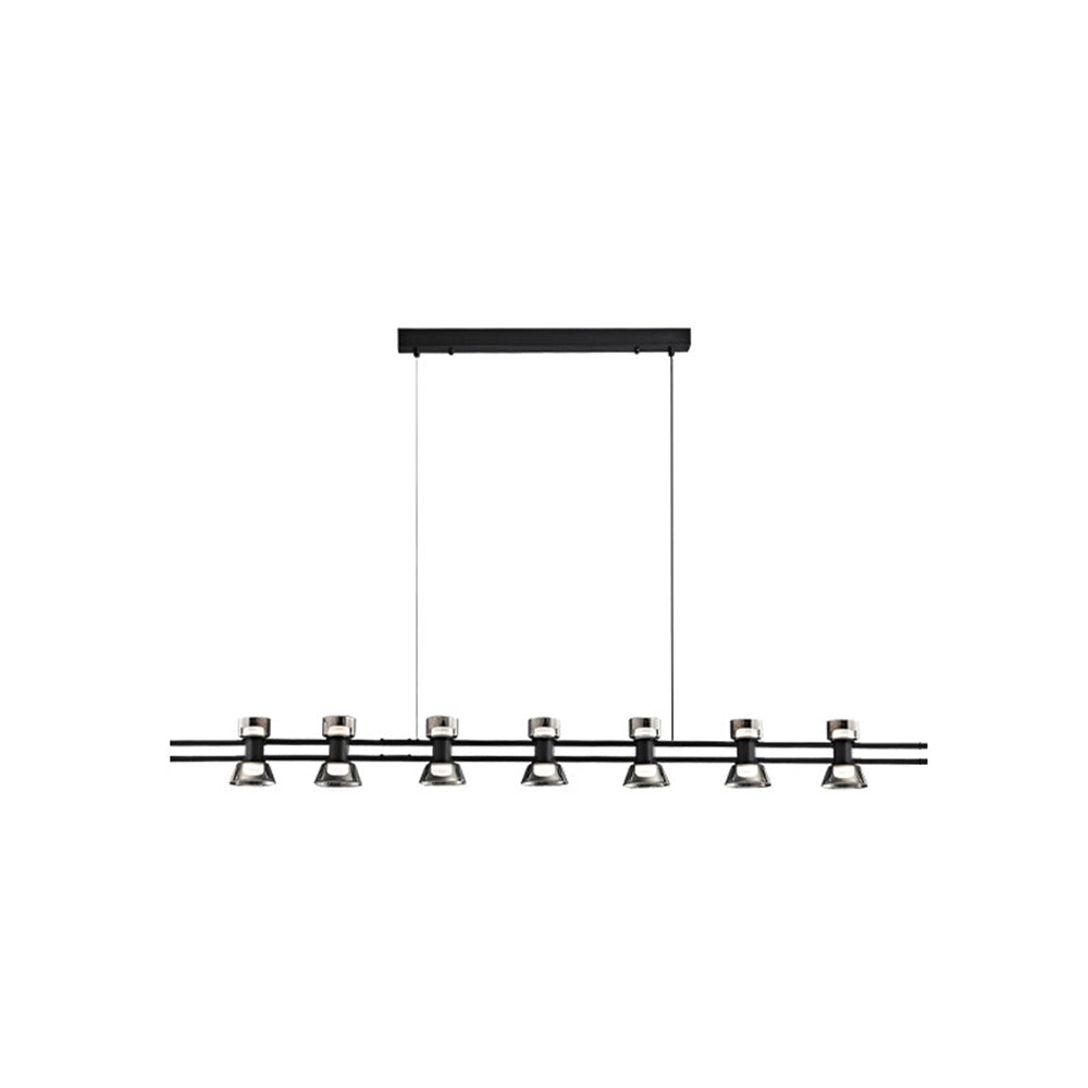 Evette Moderne Design Lineaire Hanglamp Metalen/Glas Zwart/Goud Eetkamer