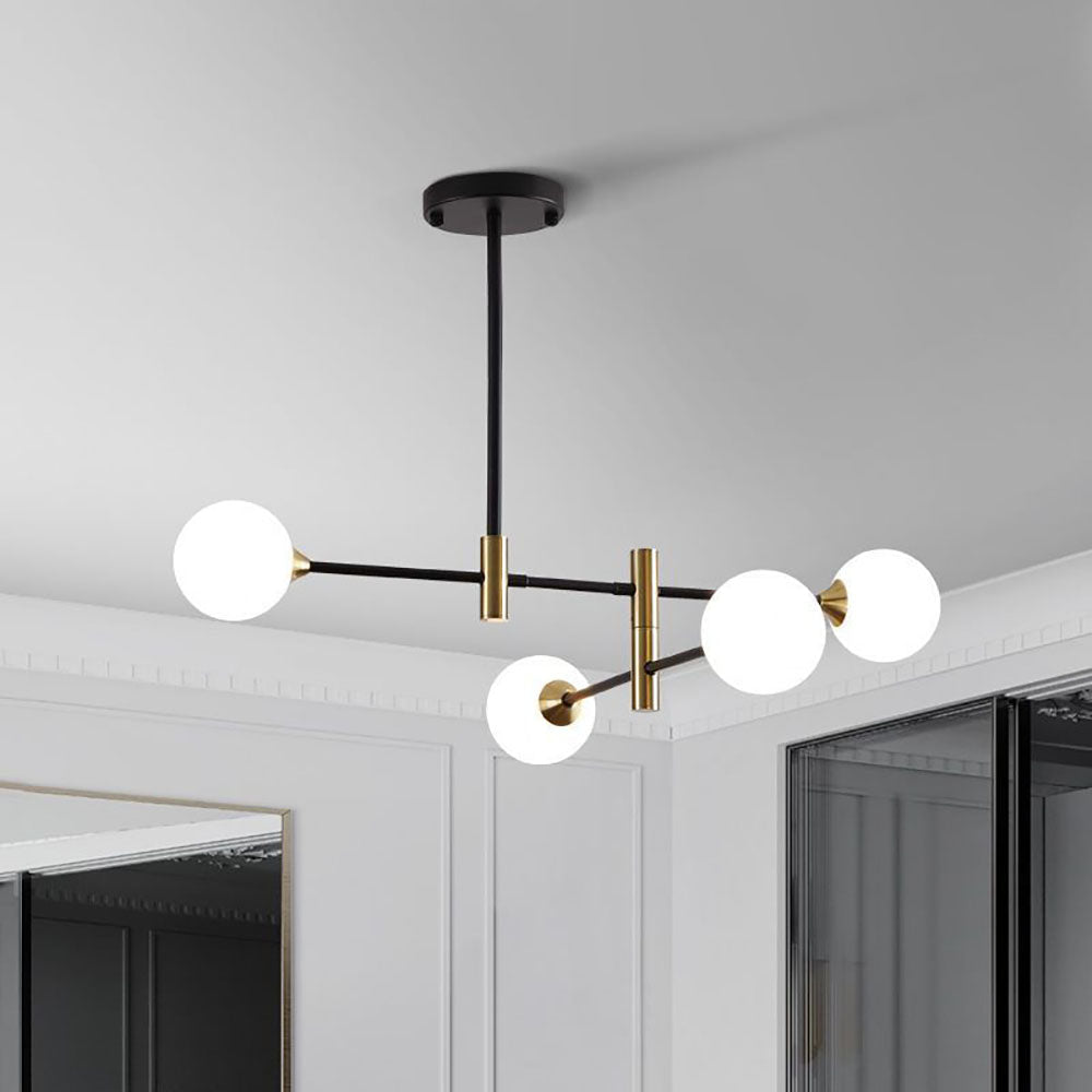 Valentina Moderne Design LED Nordic Bolvormige Kroonluchter Metaal/Glas Zwart/Goud Woon/Slaapkamer