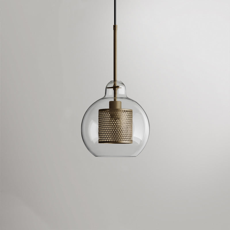 Oneal Retro Ronde LED Hanglampen Gouden Metaal Glas Woonkamer