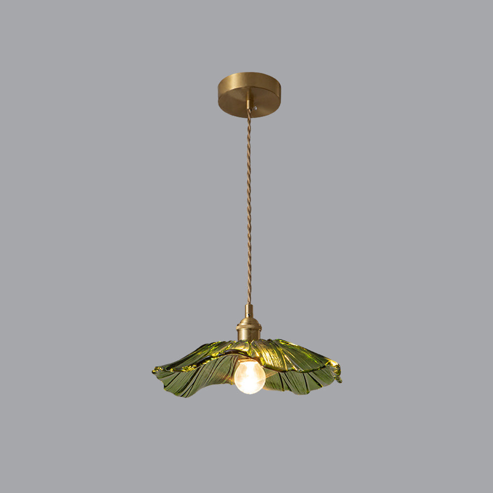Carins Art Deco Bloem LED Hanglamp/Plafondlamp Helder/Groen Glas