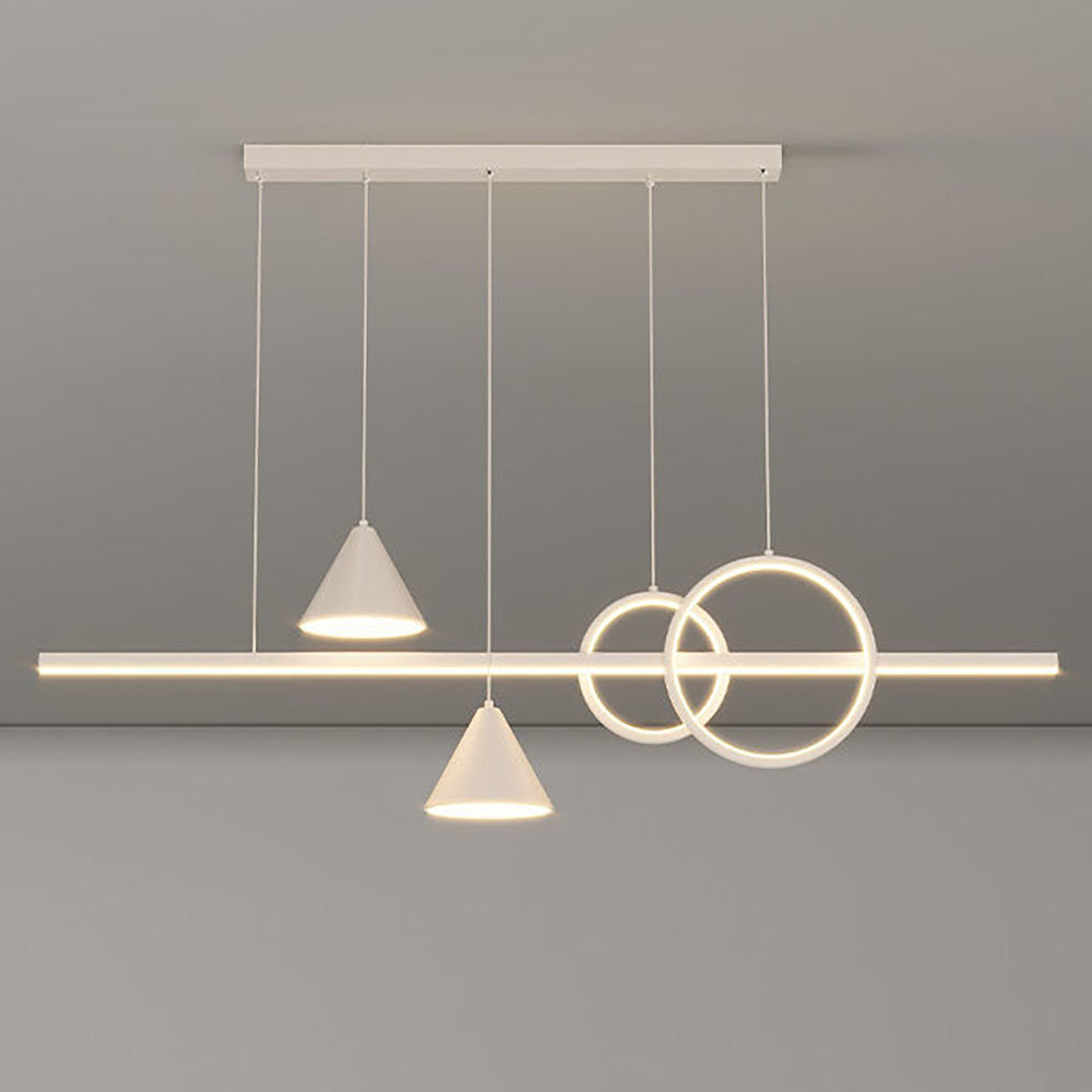 Edge Eigentijdse Lineaire Metalen Hanglampen Geometrische Stijl Wit/Zwart