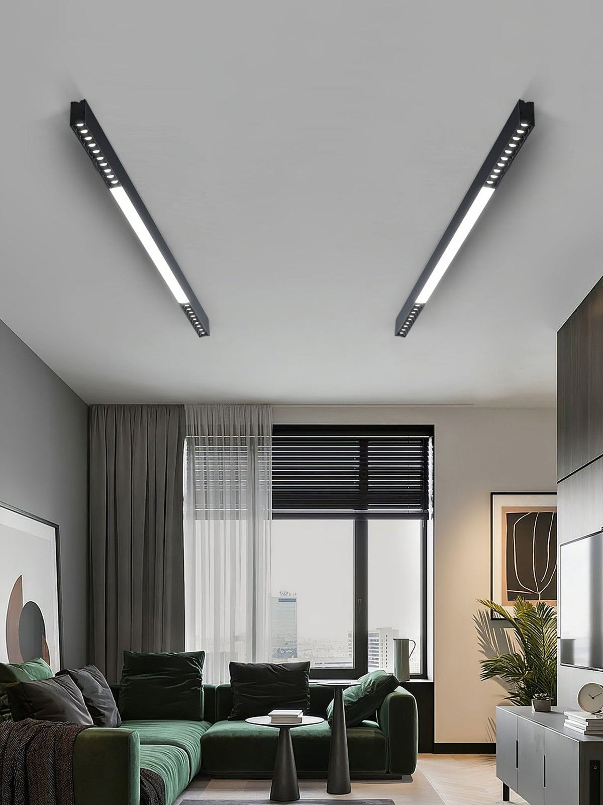 Line Moderne aluminium zwevende plafondlamp