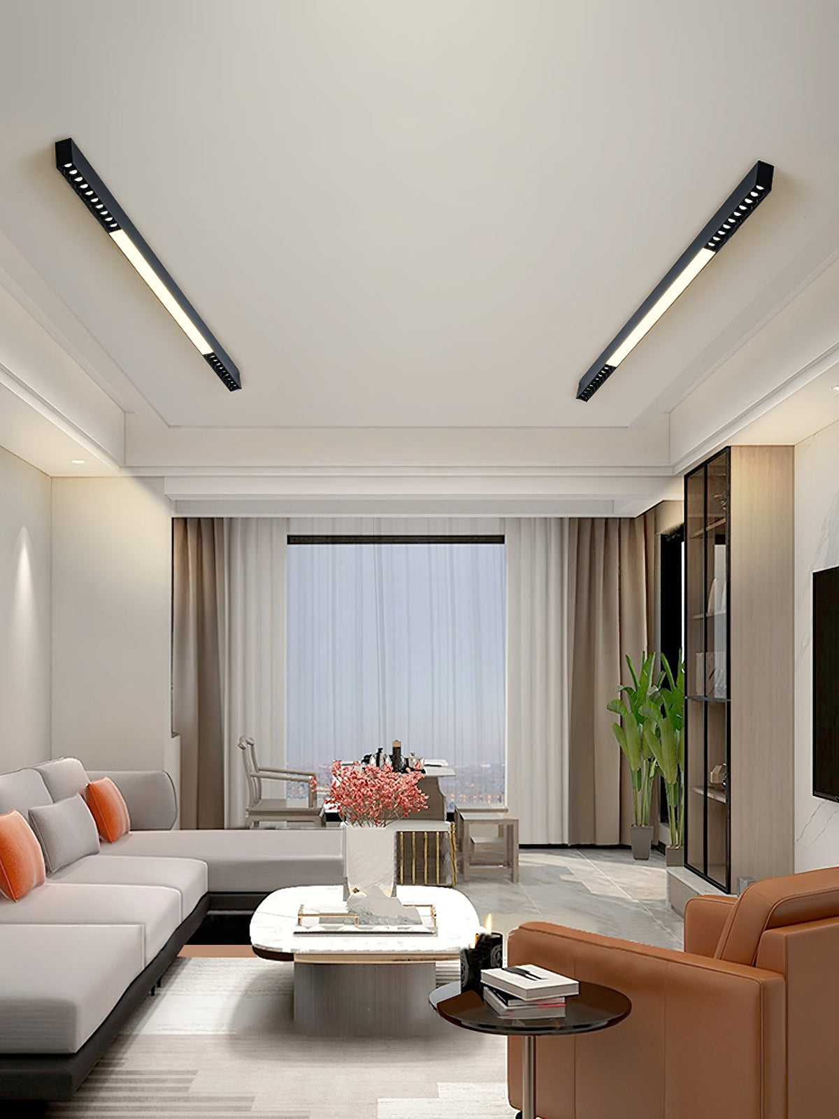 Line Moderne aluminium zwevende plafondlamp