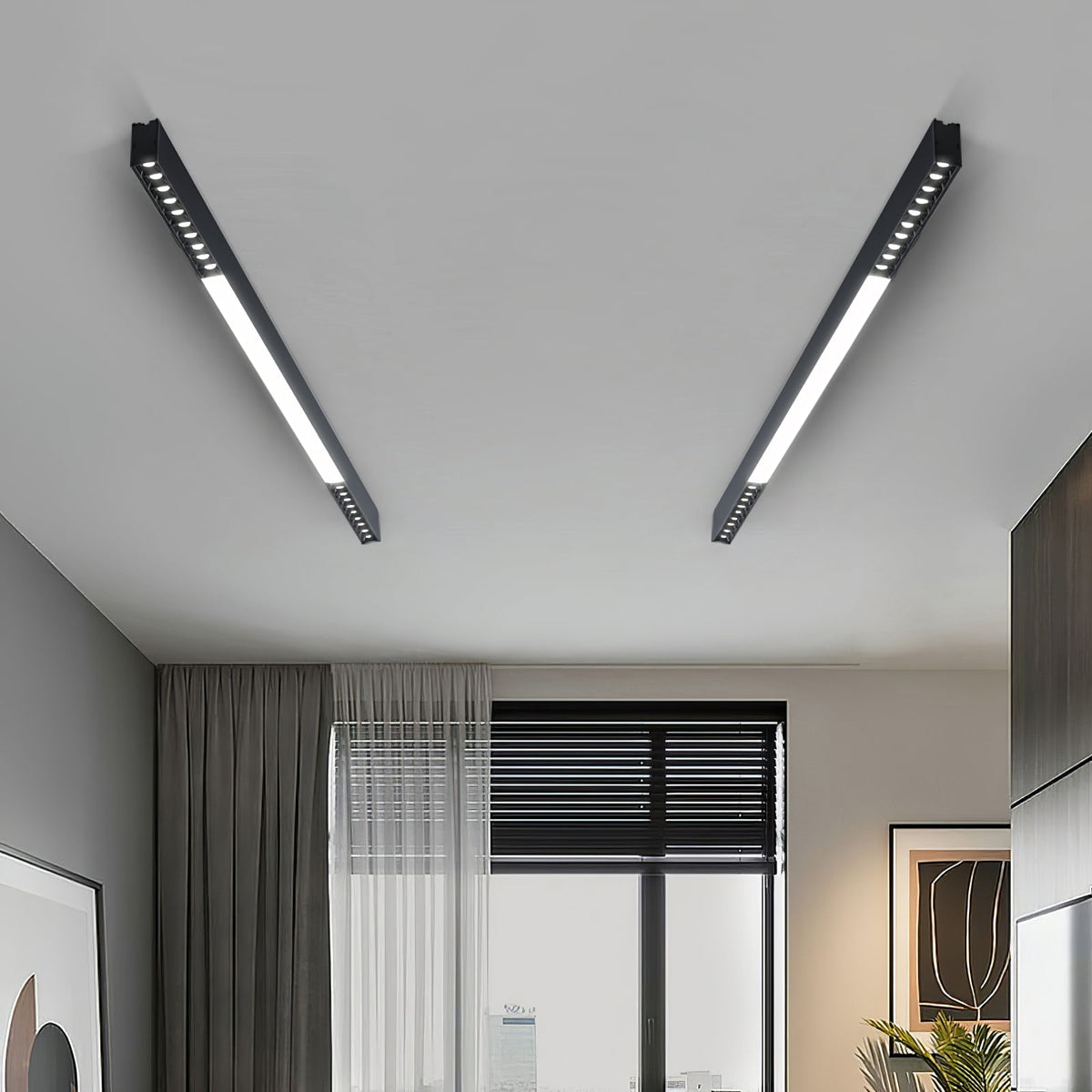 Line Moderne aluminium zwevende plafondlamp