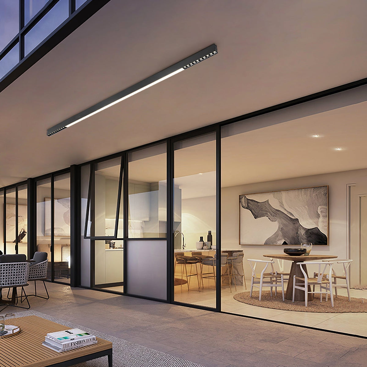 Line Moderne aluminium zwevende plafondlamp
