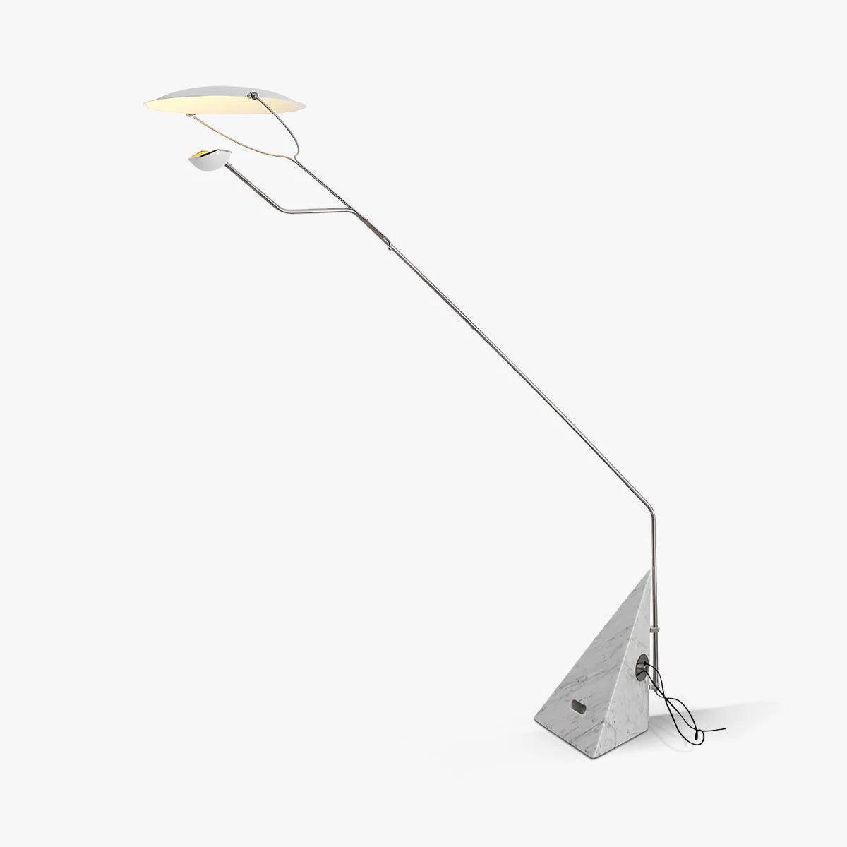 Olvenel vloerlamp met sculpturale chroom marmer