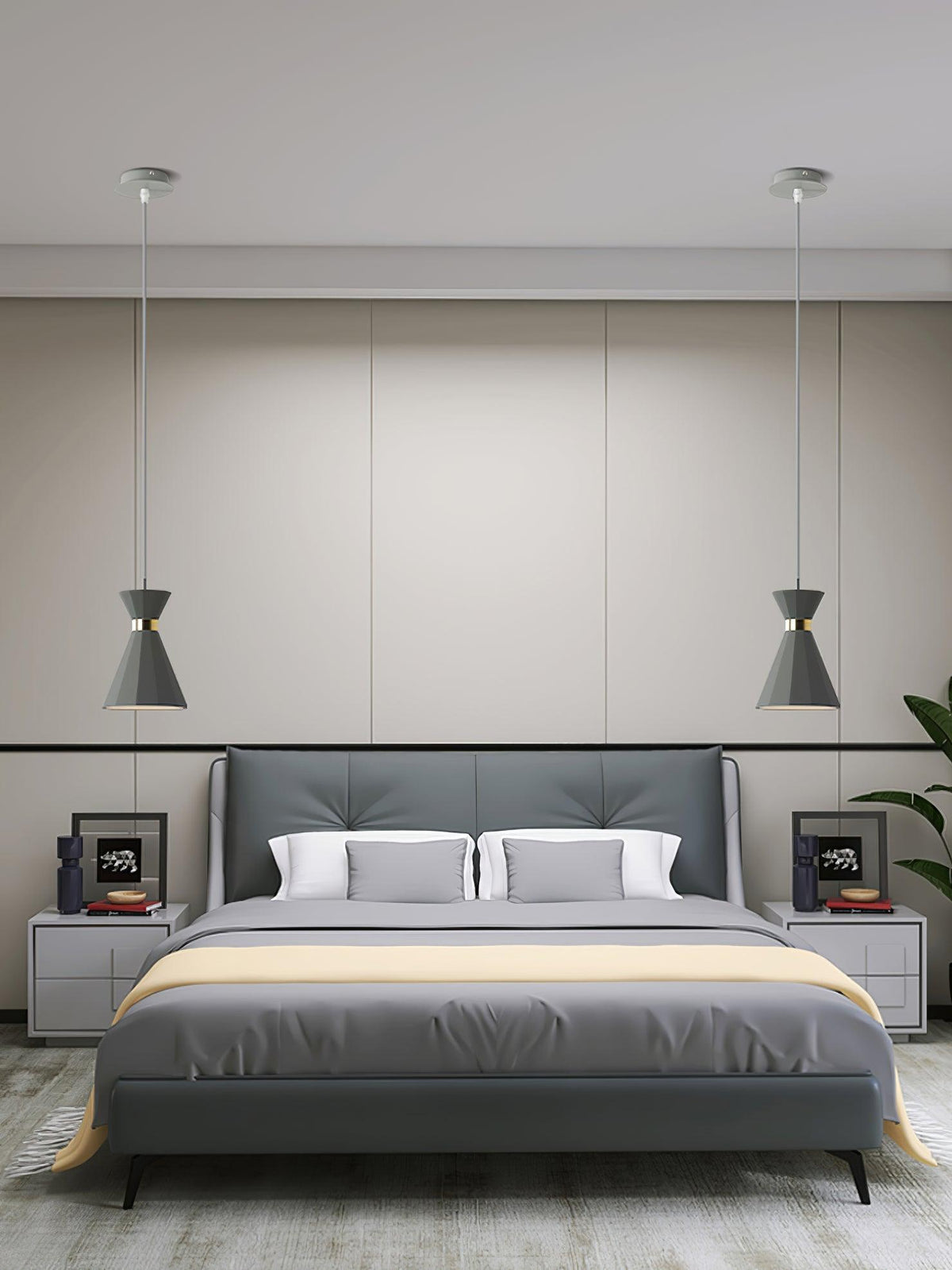 Nerissa moderne hanglamp in grijs en goud