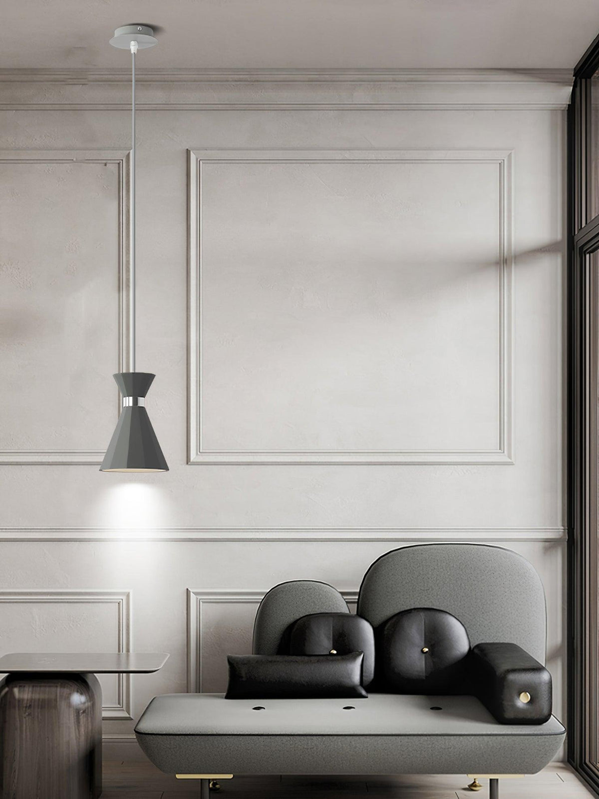 Nerissa moderne hanglamp in grijs en goud