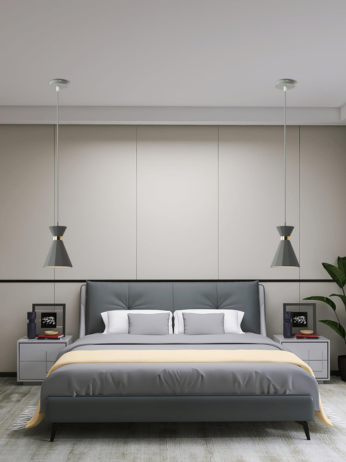 Nerissa moderne hanglamp in grijs en goud