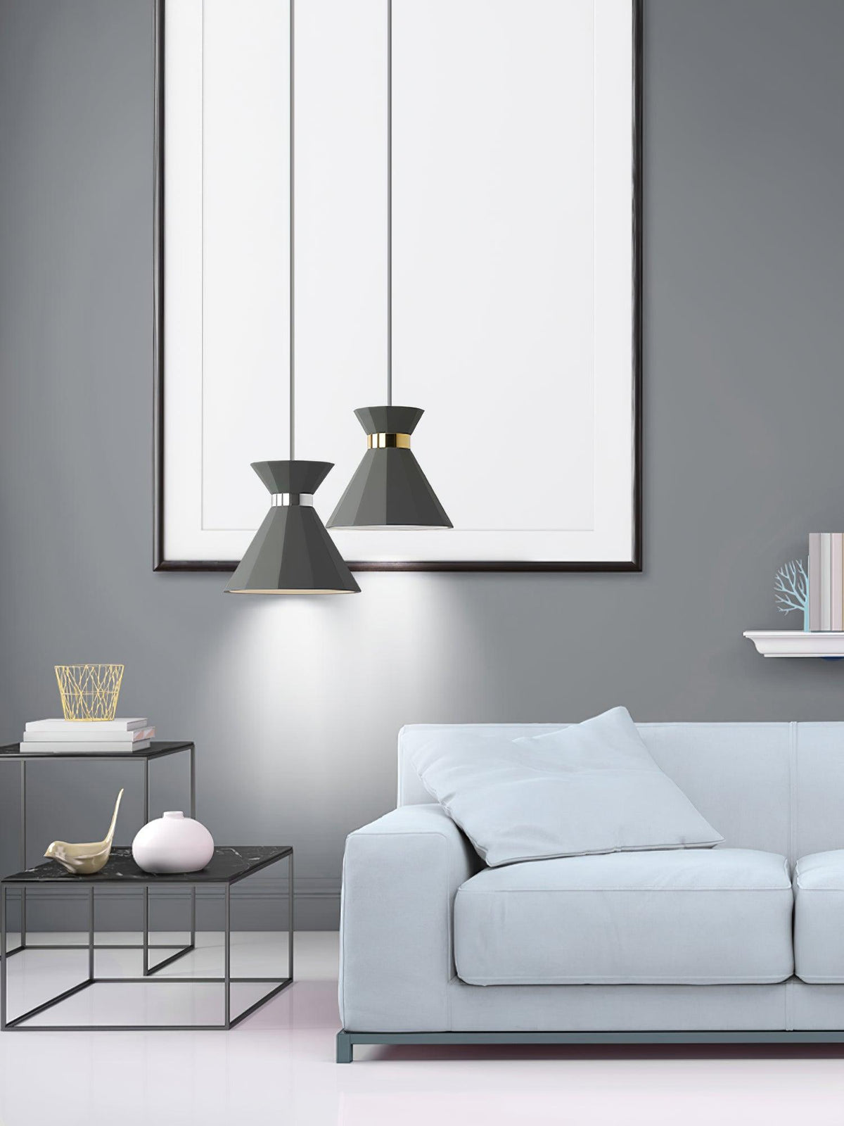 Nerissa moderne hanglamp in grijs en goud