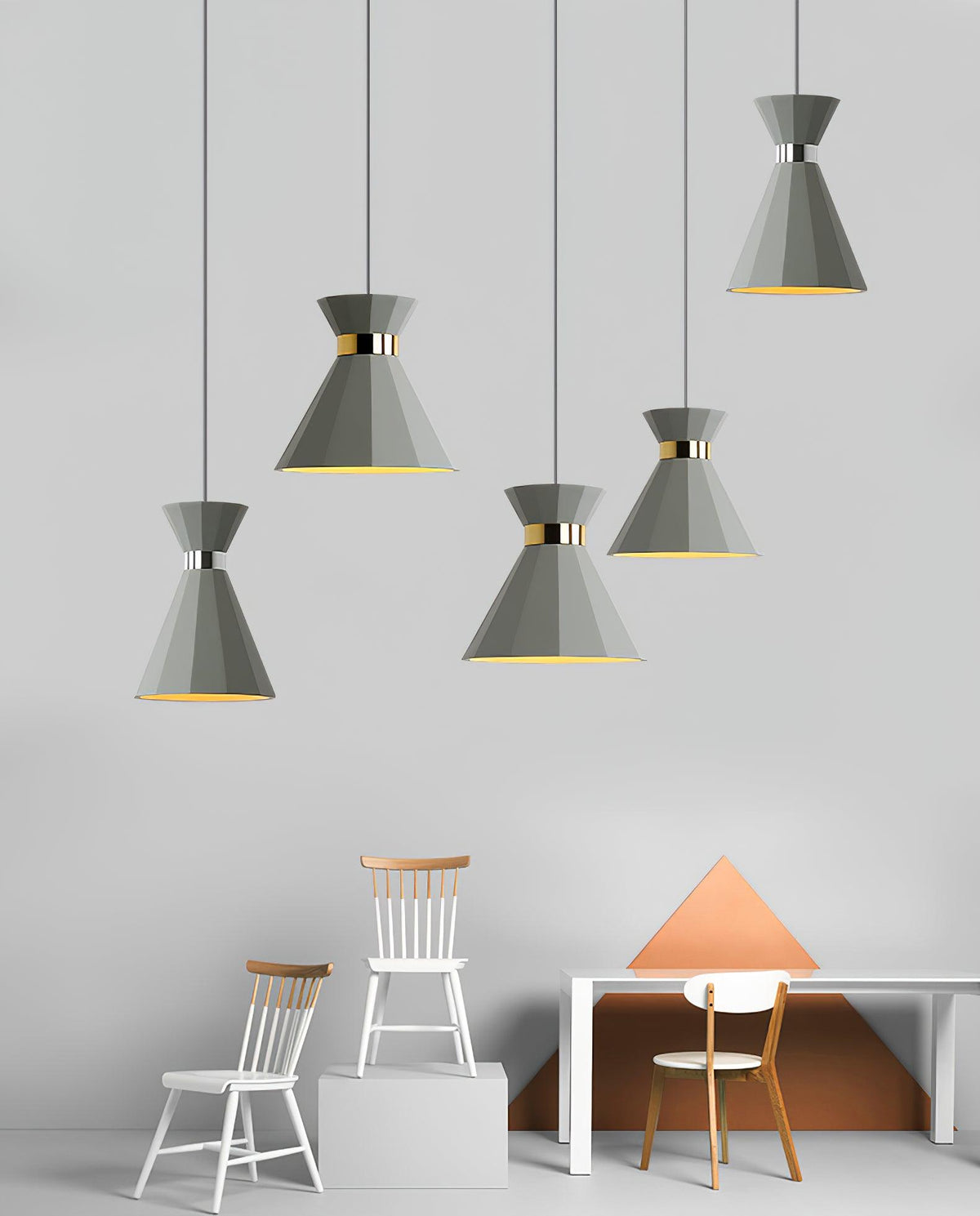 Nerissa moderne hanglamp in grijs en goud