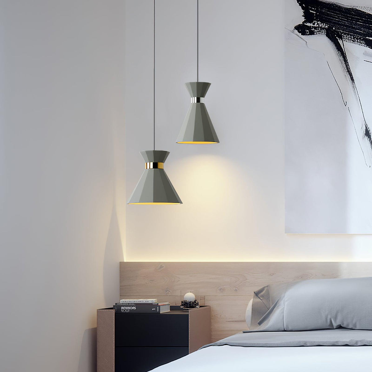 Nerissa moderne hanglamp in grijs en goud