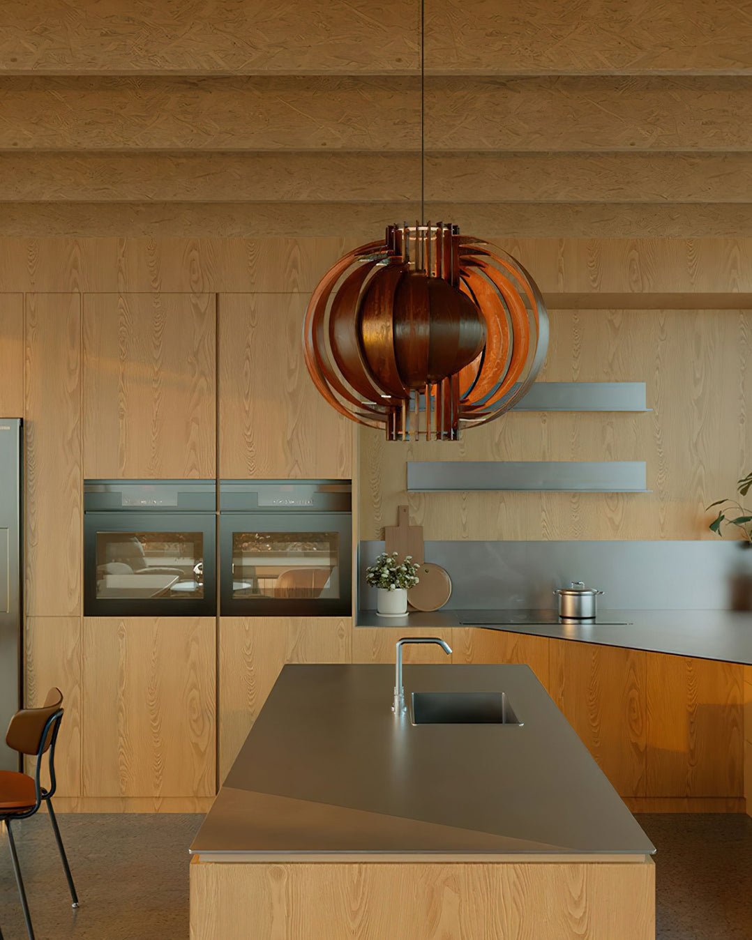 Ivraeus Premium elegantie Ring Houten hanglamp