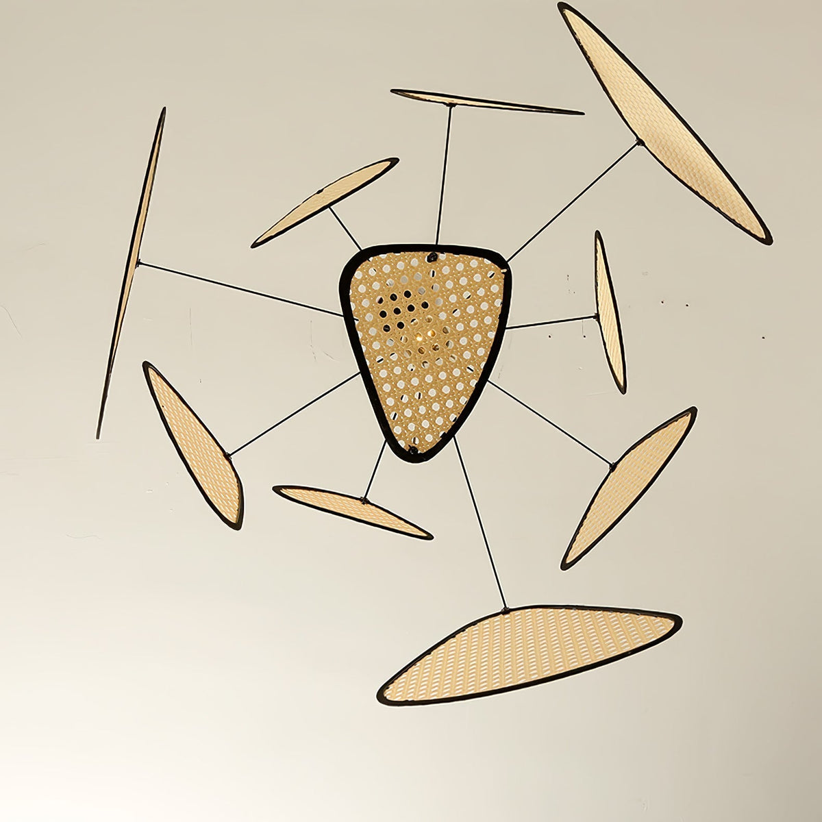 Ariinora hanglamp met rotan en swag industriële stijl