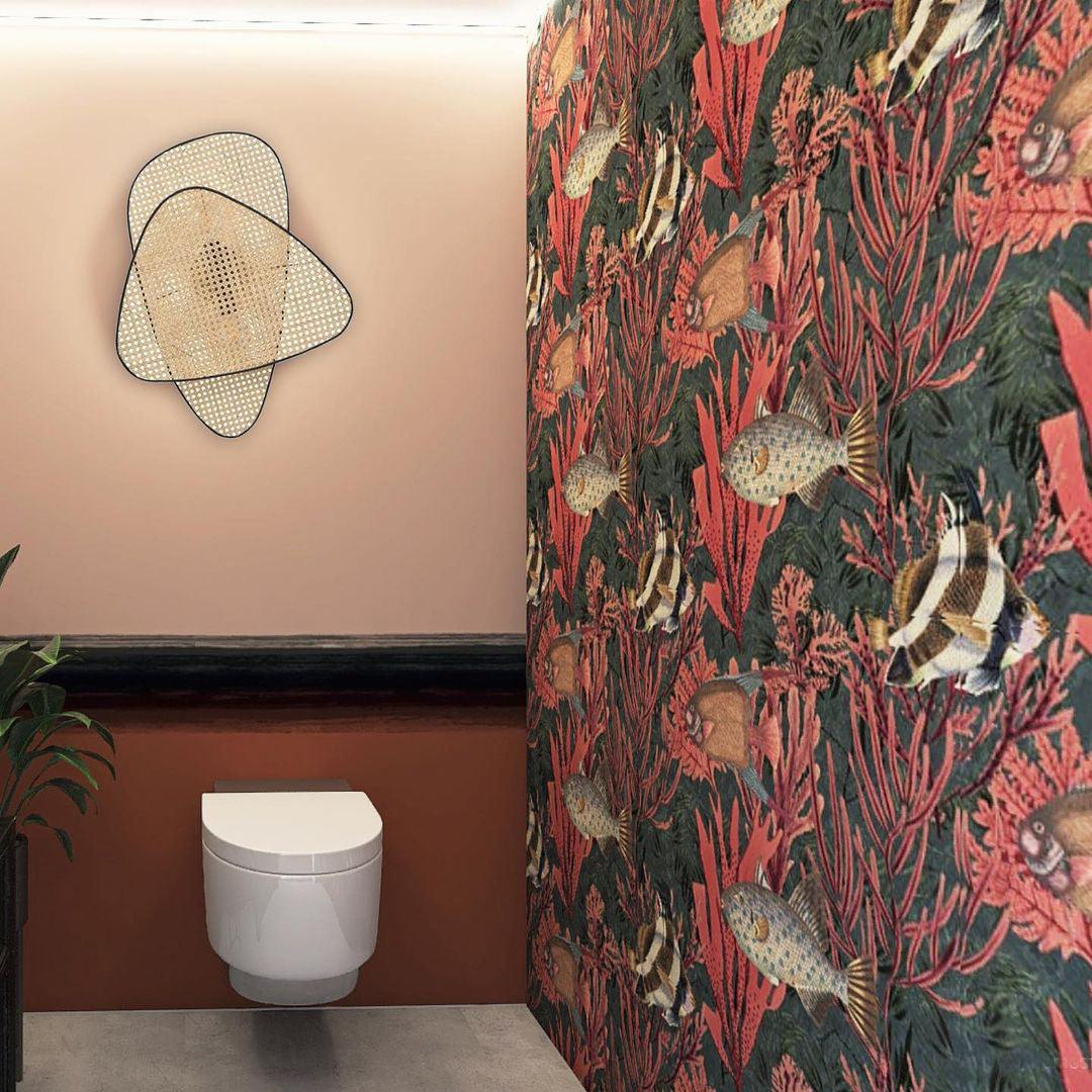 Caneira wandlamp met natuurlijke bamboe-ontwerp in cannage-stijl
