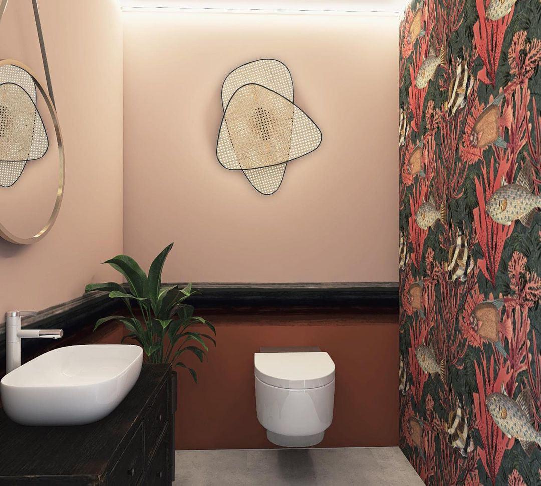 Caneira wandlamp met natuurlijke bamboe-ontwerp in cannage-stijl