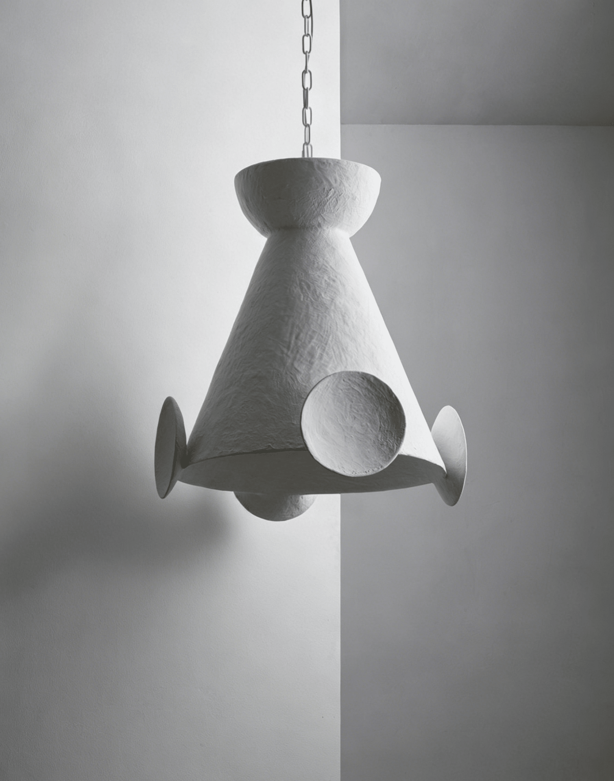 Sculptural Plaster Cone hanglamp