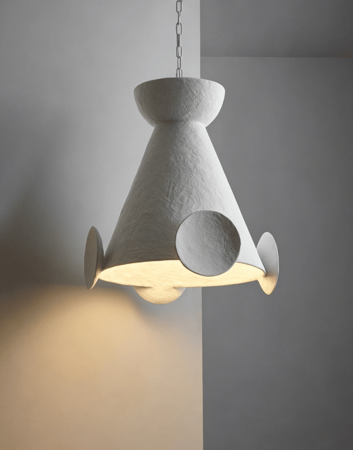 Sculptural Plaster Cone hanglamp