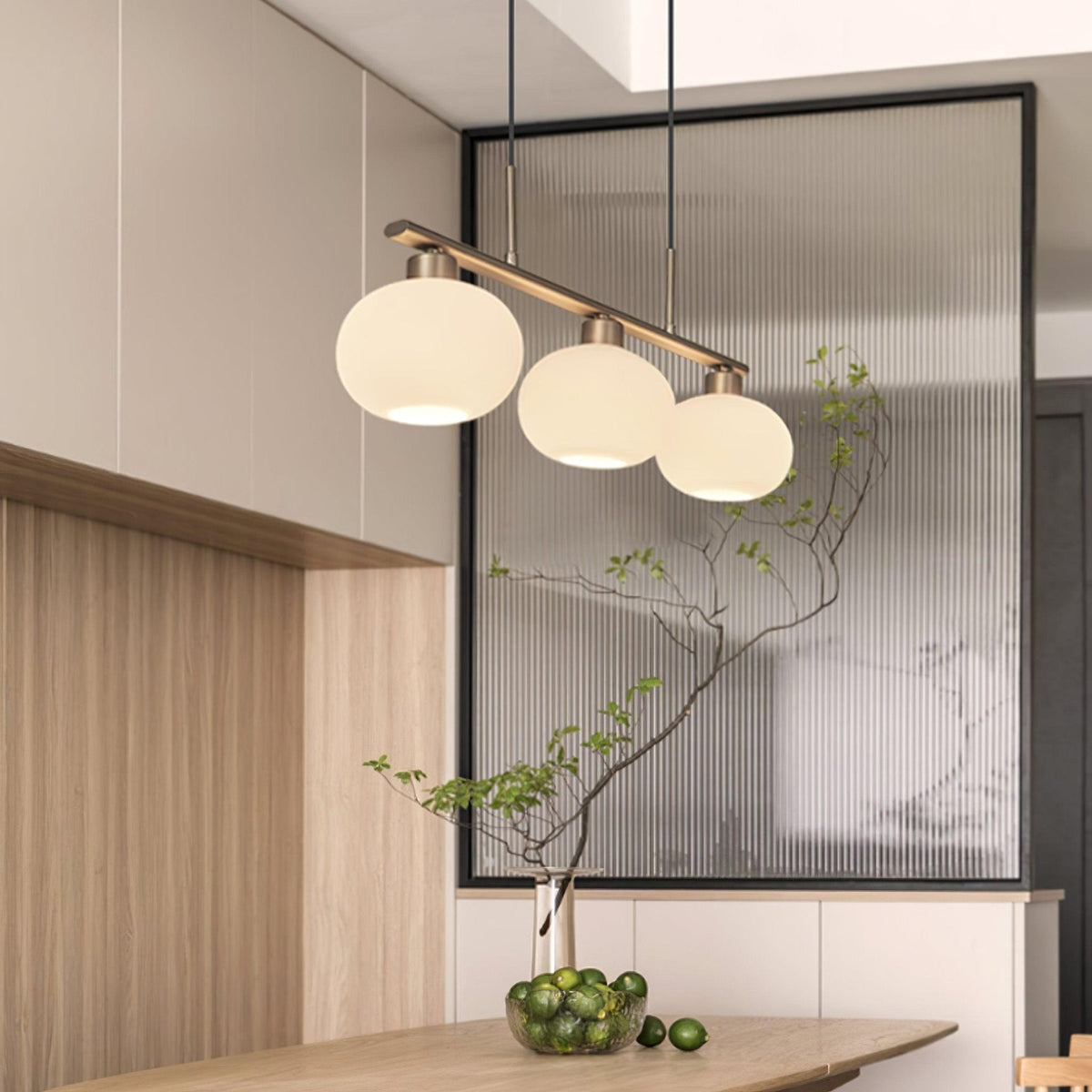 Lumeiella hanglamp 3-licht bolvormig lineair