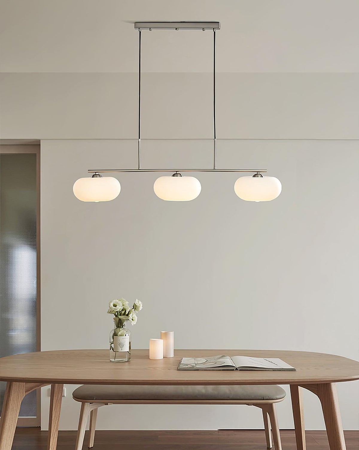 Lumeiella hanglamp 3-licht bolvormig lineair