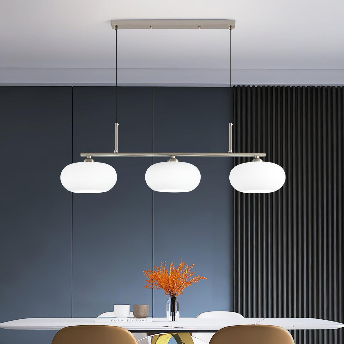 Lumeiella hanglamp 3-licht bolvormig lineair