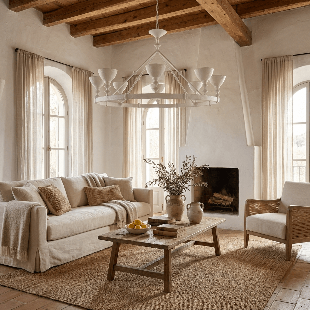 Sculptural kroonluchter van gips