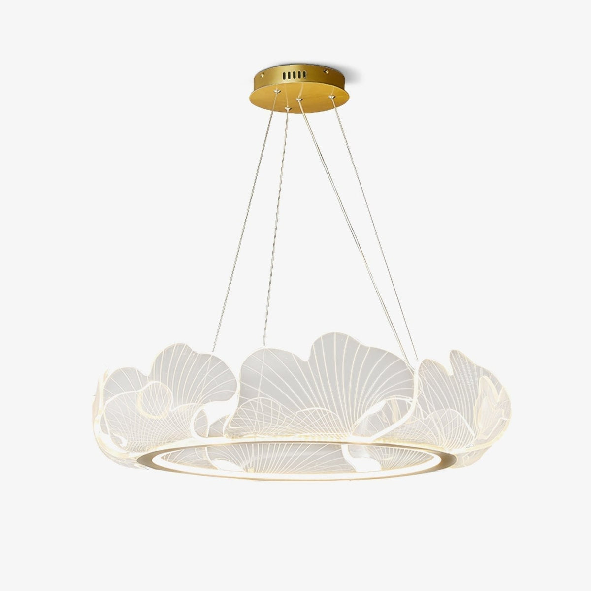 Lucisora hanglamp met mat acryl en bloemblaadring