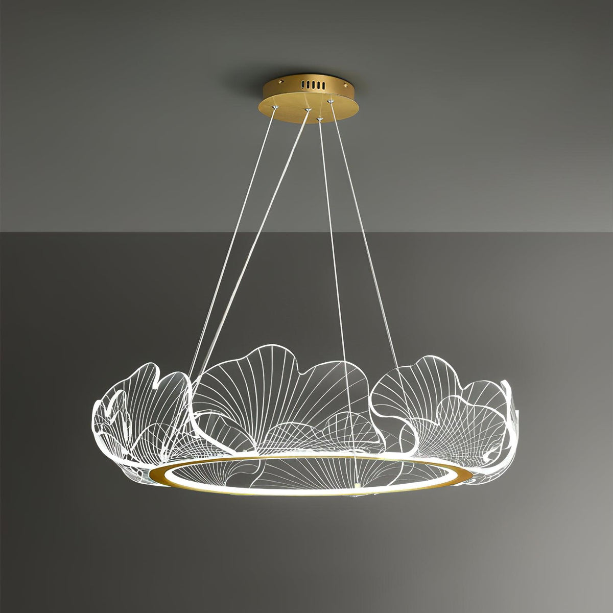 Lucisora hanglamp met mat acryl en bloemblaadring
