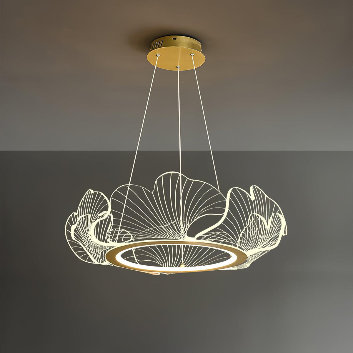 Lucisora hanglamp met mat acryl en bloemblaadring