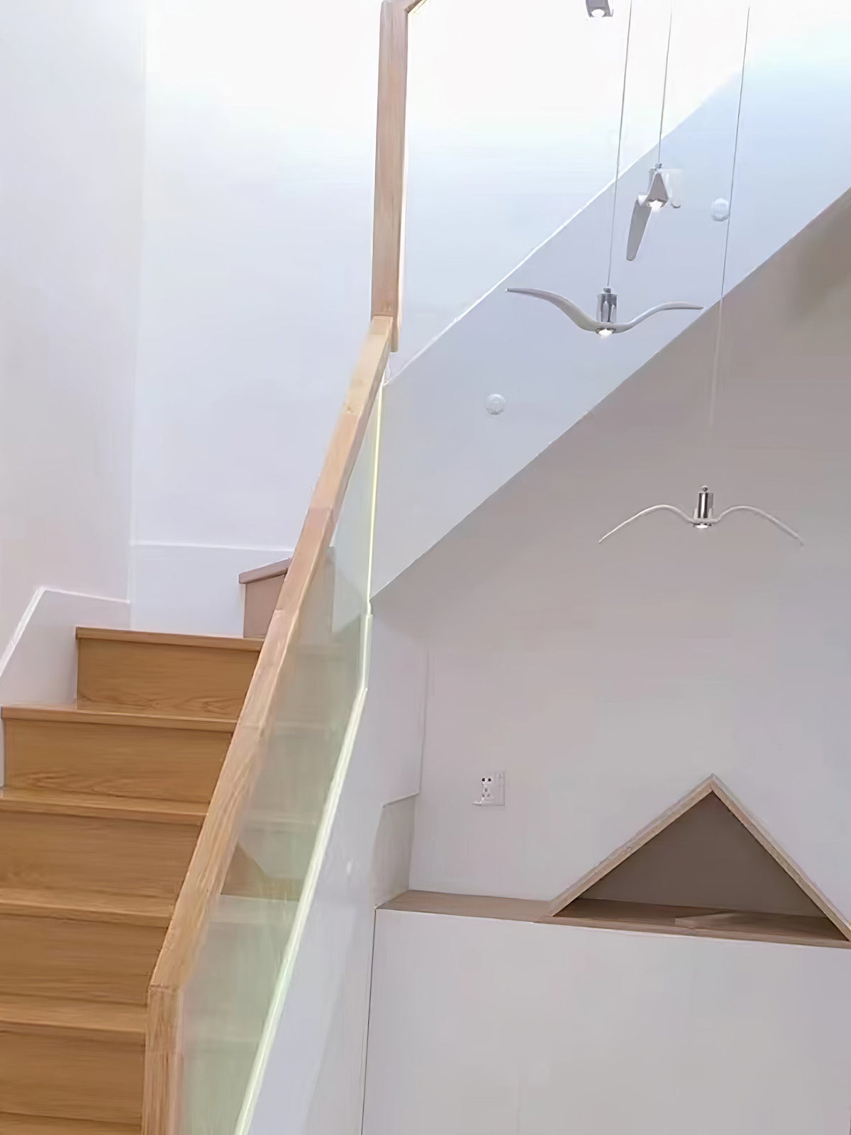 Ivoren hanglamp met vleugels voor woonkamer