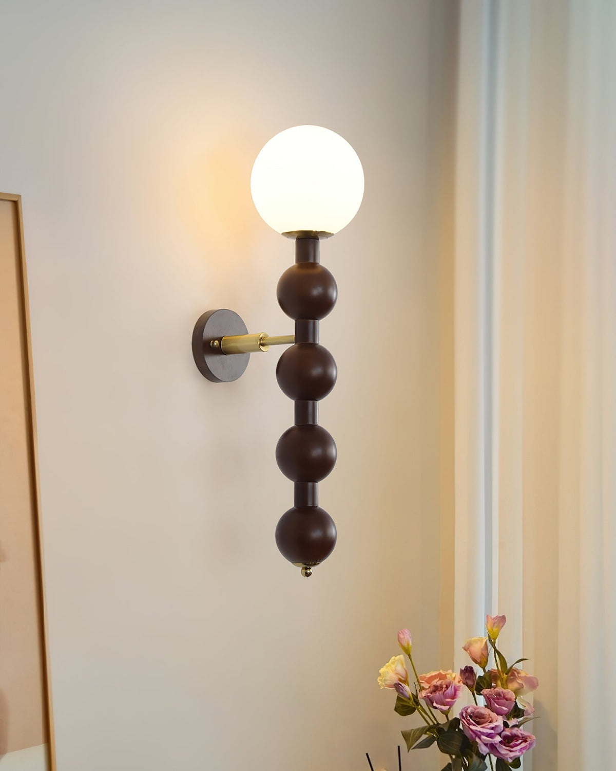 Wandlamp Gourd in Hout, Metaal en glas Modern Style