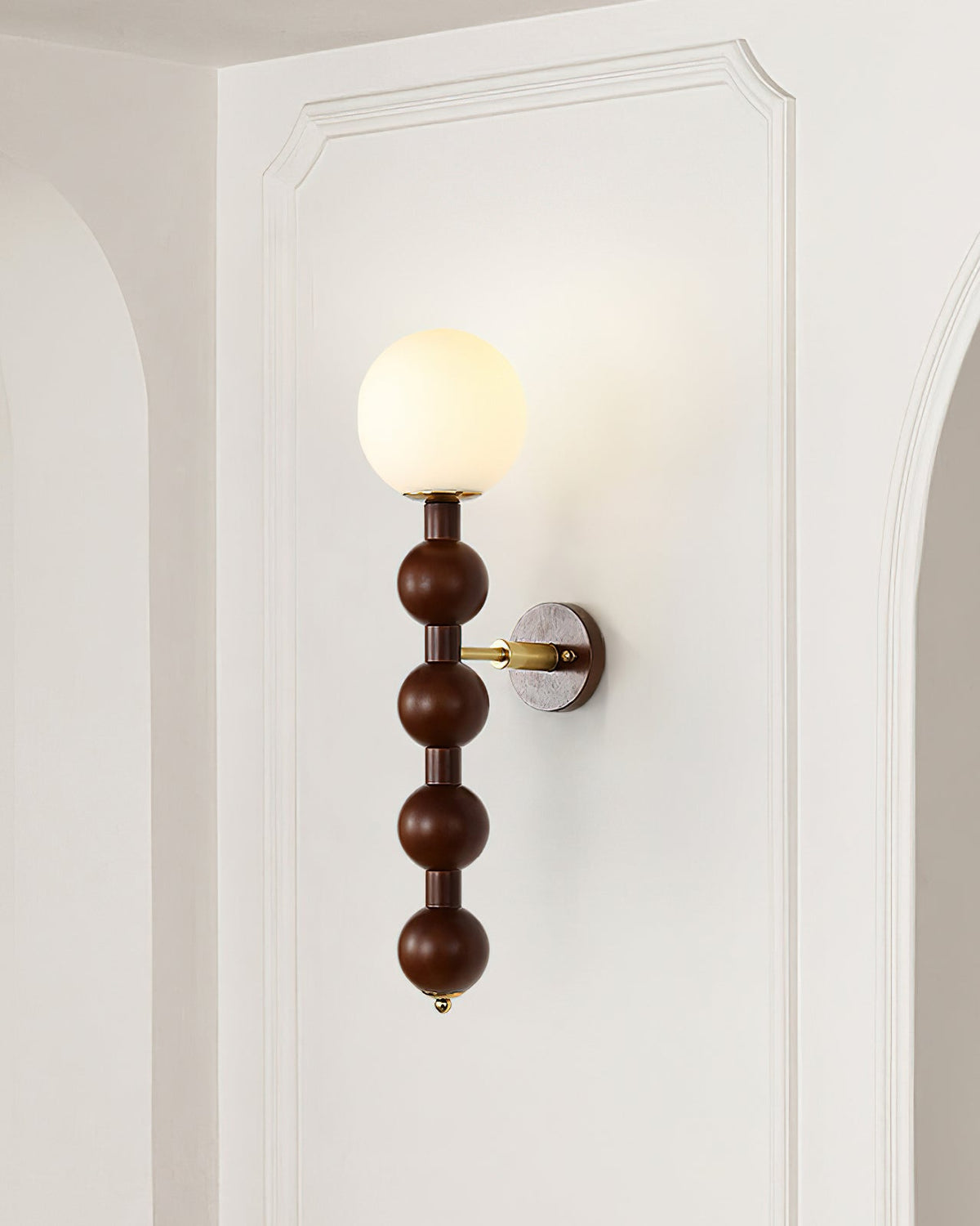 Wandlamp Gourd in Hout, Metaal en glas Modern Style