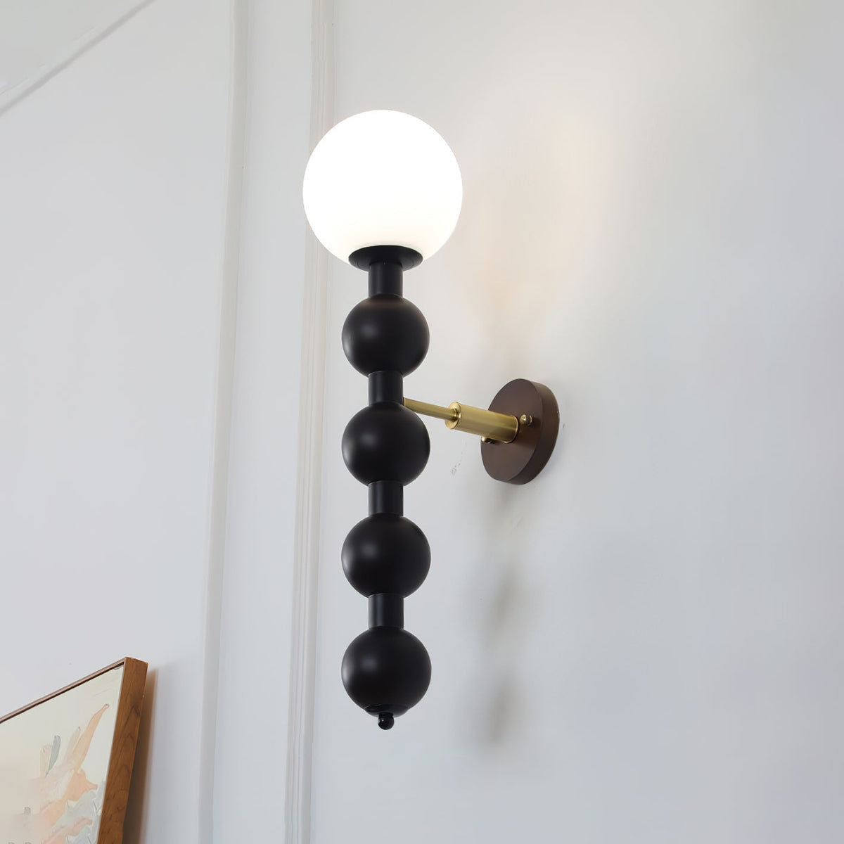Wandlamp Gourd in Hout, Metaal en glas Modern Style