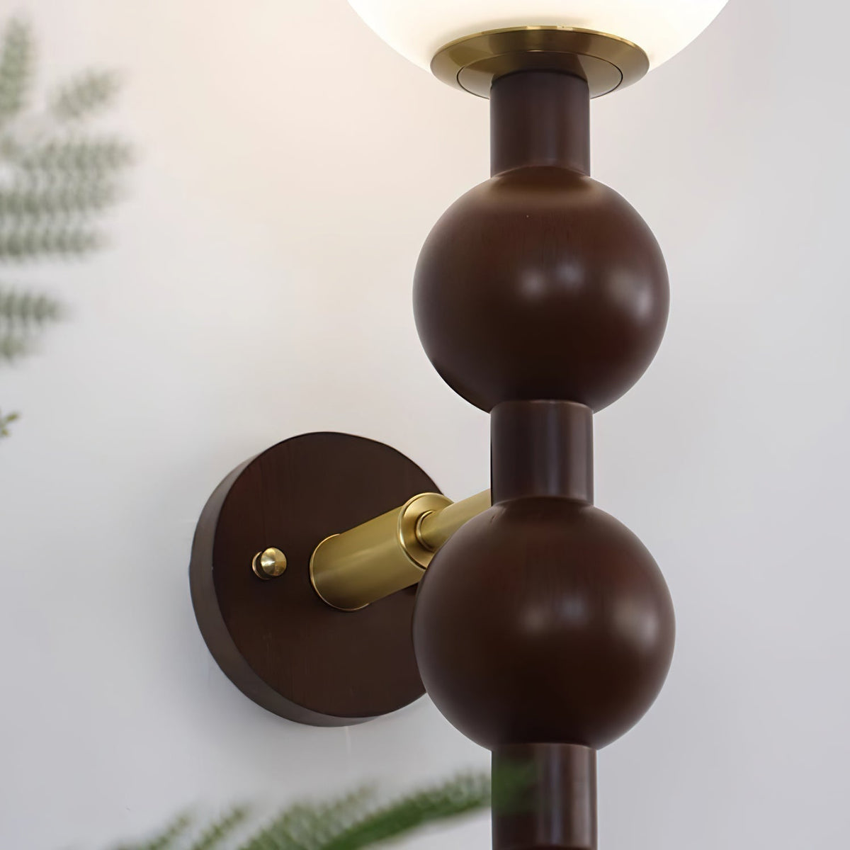 Wandlamp Gourd in Hout, Metaal en glas Modern Style