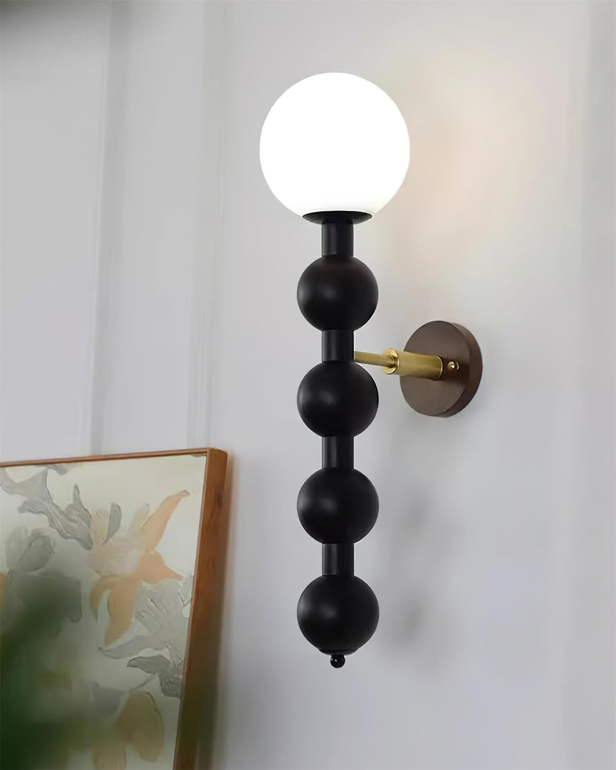 Wandlamp Gourd in Hout, Metaal en glas Modern Style