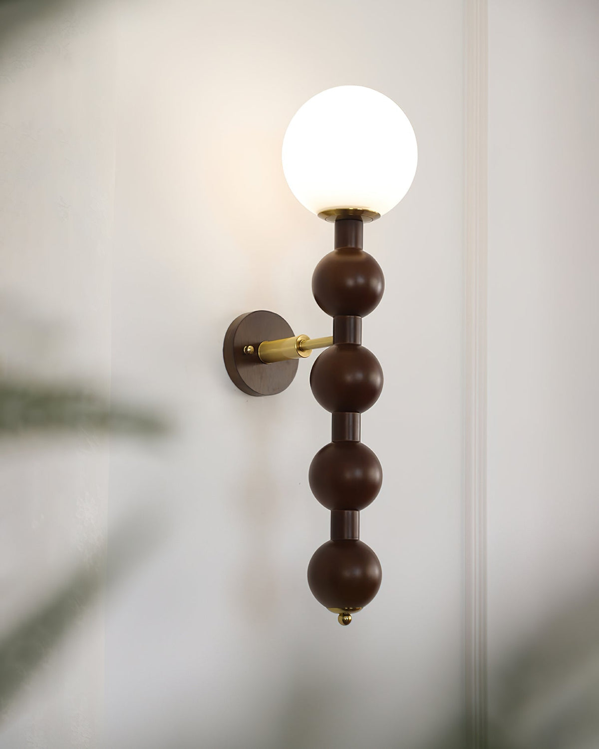 Wandlamp Gourd in Hout, Metaal en glas Modern Style