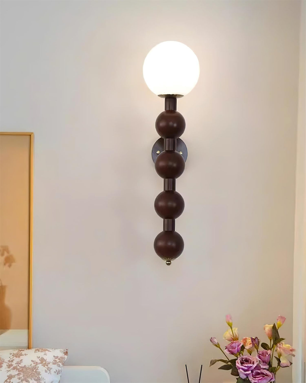 Wandlamp Gourd in Hout, Metaal en glas Modern Style