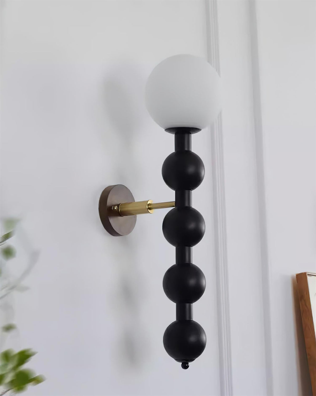 Wandlamp Gourd in Hout, Metaal en glas Modern Style