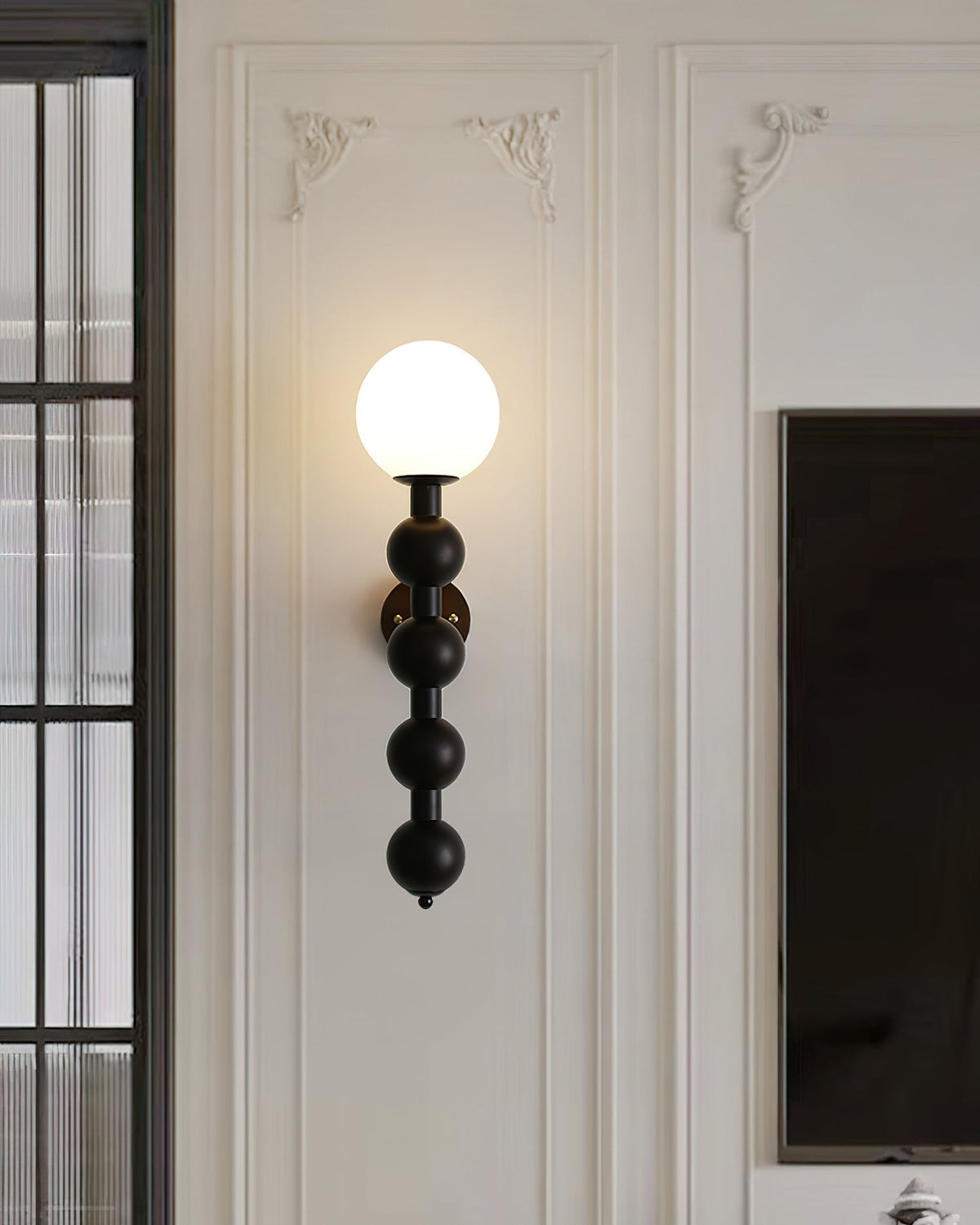 Wandlamp Gourd in Hout, Metaal en glas Modern Style