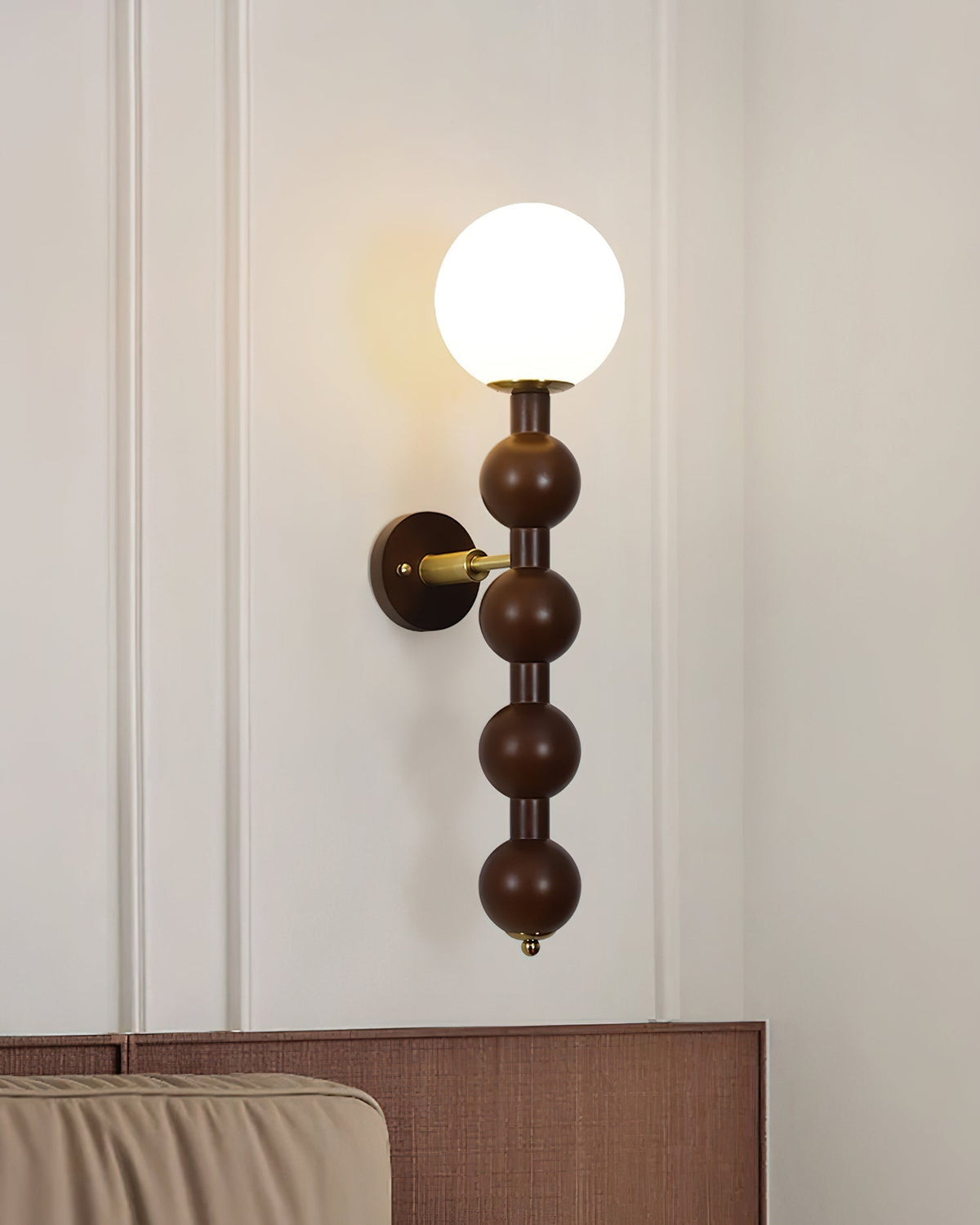 Wandlamp Gourd in Hout, Metaal en glas Modern Style