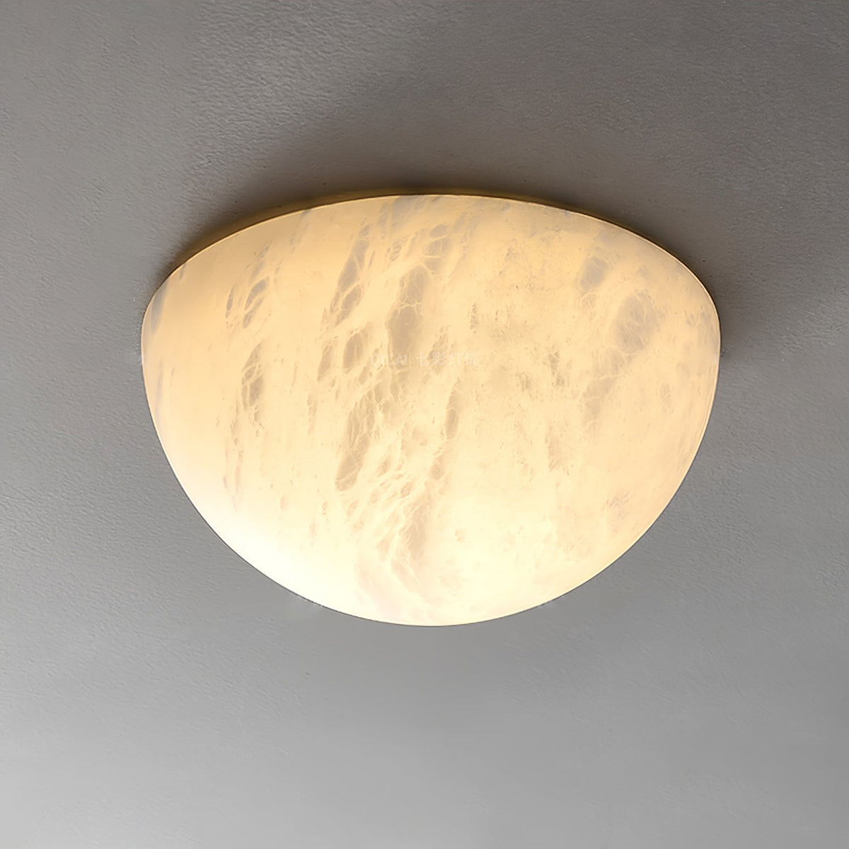 Elvar halfronde minimalistische plafondlamp van albast