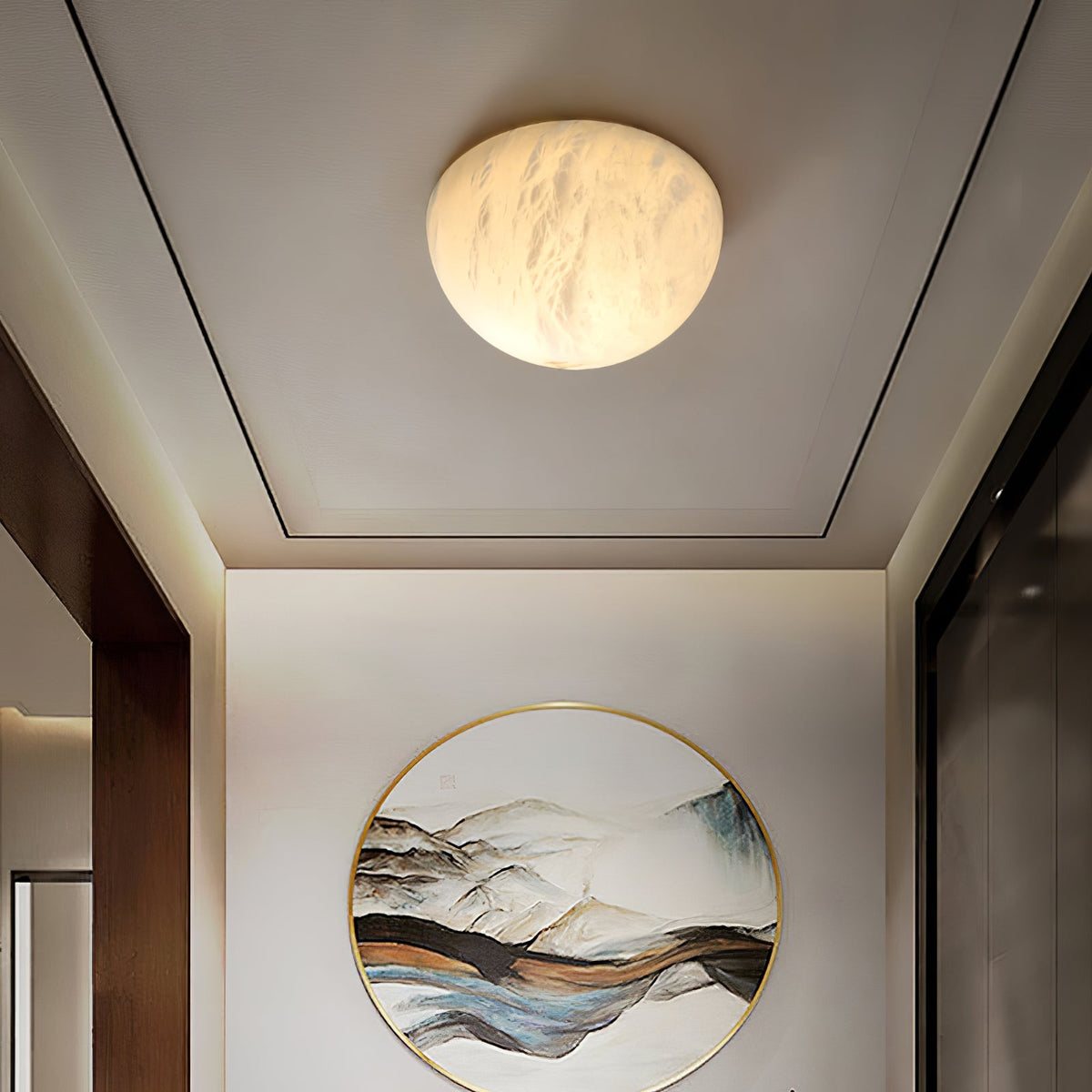 Elthen Minimalistische plafondlamp van albast