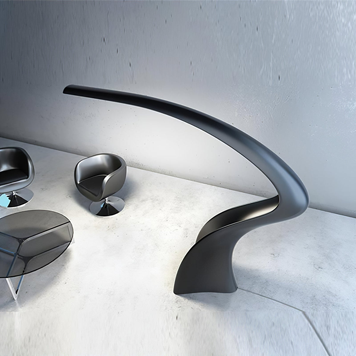 Fluten Zwart Moderne vloerlamp