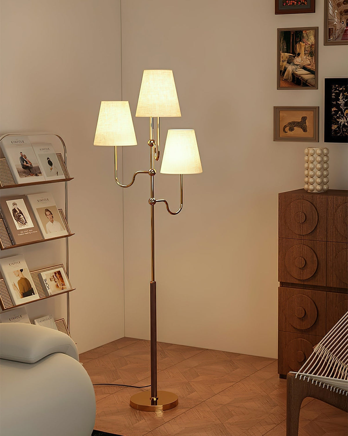 Vevenq vloerlamp met katoenen kap