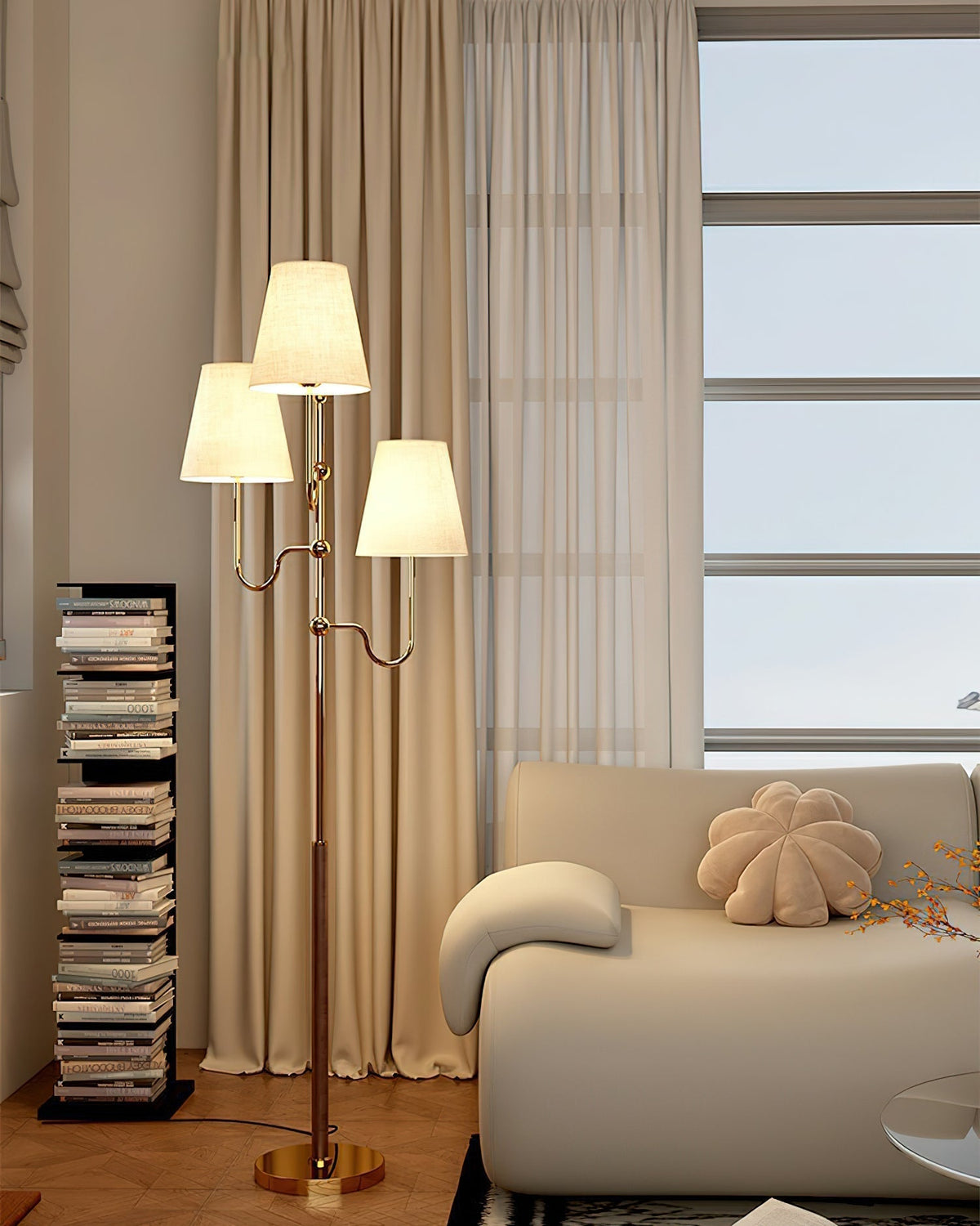 Vevenq vloerlamp met katoenen kap