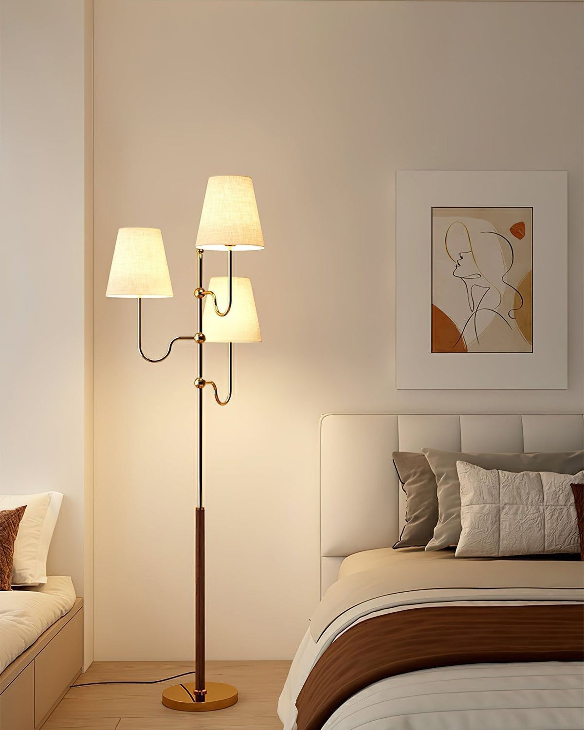 Vevenq vloerlamp met katoenen kap