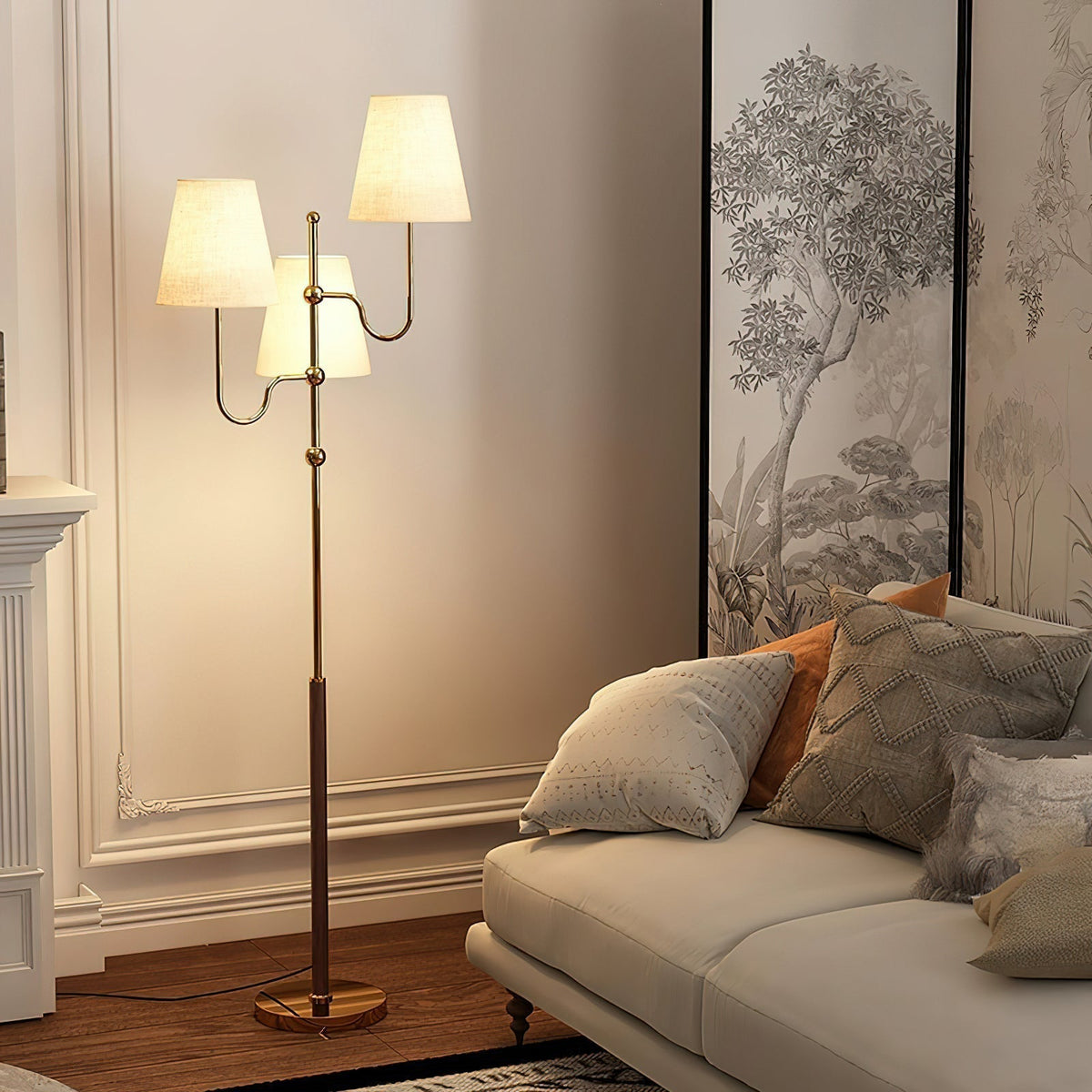 Vevenq vloerlamp met katoenen kap