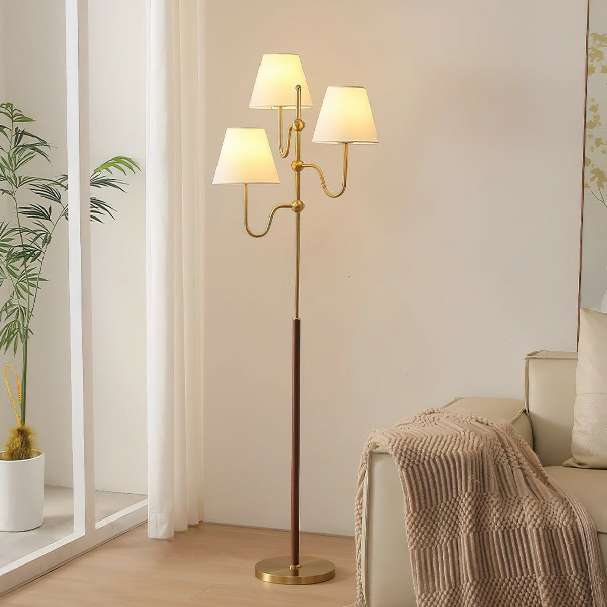 Vevenq vloerlamp met katoenen kap