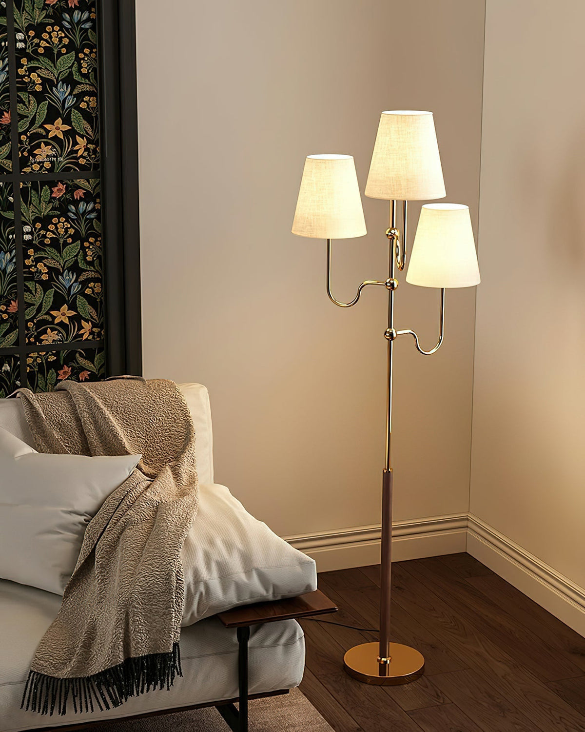 Vevenq vloerlamp met katoenen kap